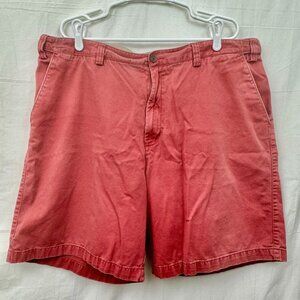 Geoffrey Beene Partially Elastic Waist Cotton Shorts Men 42 Coral